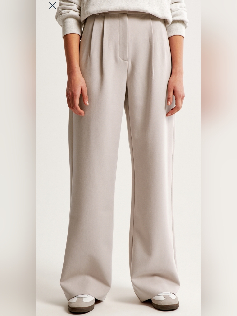 A&F Sloane Tailored Wide Leg Pant Curve Love- SAND - 33L